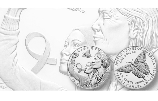 Серебряные монеты «Осведомленность о раке груди»