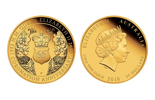 Монета к 65-летию коронации Елизаветы Второй