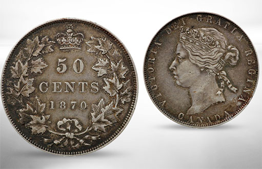 монета в 50 центов Канады