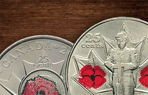 монета в 25 центов Канады