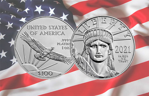 Продажи платиновых монет Американский Орел