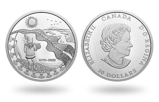 праздник жизни народов Северо-западных земель Канады запечатлен на монетах из серебра