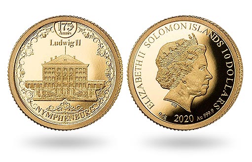 золотые монеты островов Соломона украшает фасад дворца Нимфенбург