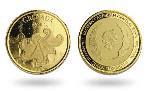 осьминог стал героем нового релиза монет Гренады