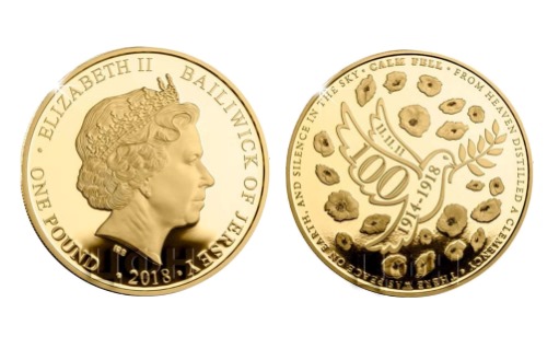 Монеты Перемирие из золота от Джерси