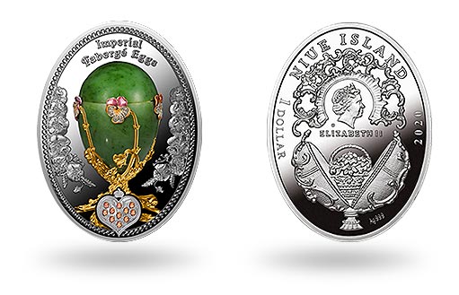 серебряная монета Ниуэ повторяет дизайн яйца Фаберже