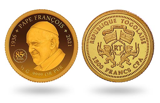 Того выпускает памятную золотую монету в честь папы римского Франциска