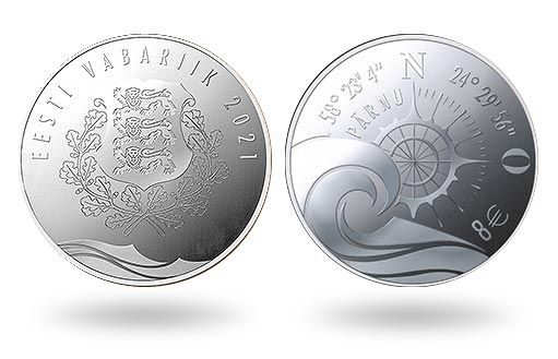городу Пярну посвящены эстонские серебряные монеты