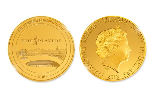 Золотые монеты, посвященным игрокам в гольф
