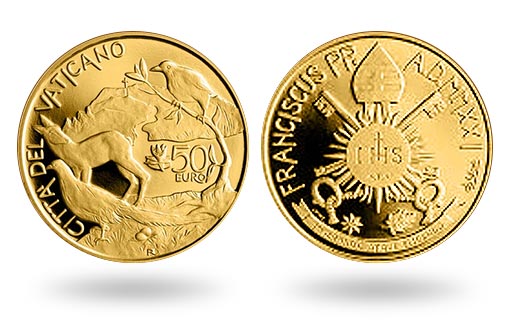 От имени Ватикана вышла коллекционная золотая монета в честь папы римского Франциска
