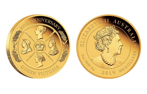 Коллекционная золотая монета в честь 200-летия королевы Виктории