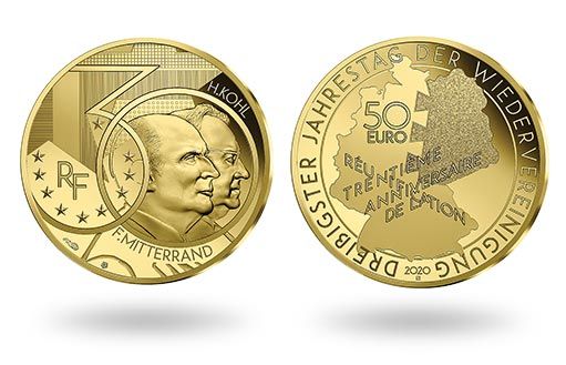 воссоединению Германии посвящены золотые монеты Франции