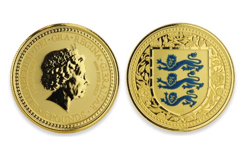 Золотые монеты Гибралтара с королевской геральдикой