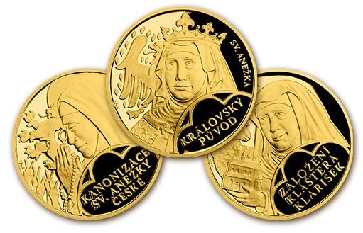 Чешский монетный двор выпустил три золотые памятные монеты в честь святой Агнессы Чешской