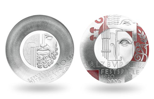 австрийская серебряная монета к юбилею зальцбургского фестиваля