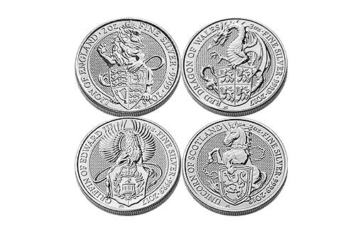 серебряные монеты Звери королевы