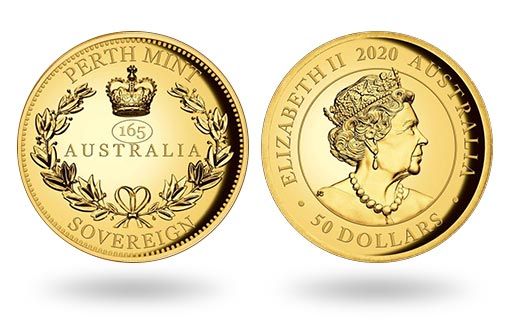 австралийская золота монета отмечает юбилей первого выпущенного соверена