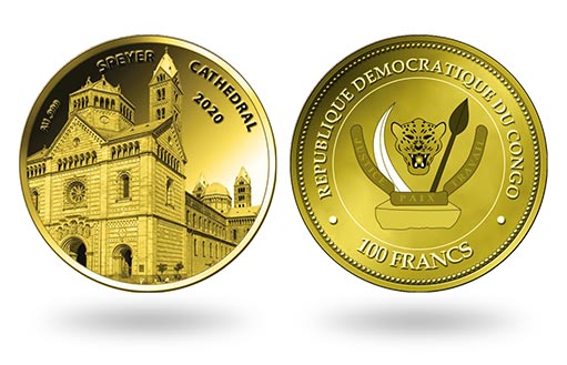 конголезская монета из золота в честь собора в немецком городе Шпайер