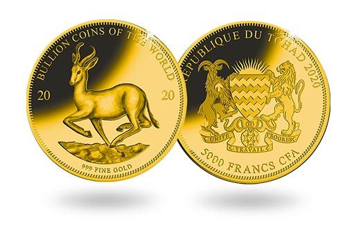 золотые монеты Чада посвящены южноафриканскому Крюгерранду