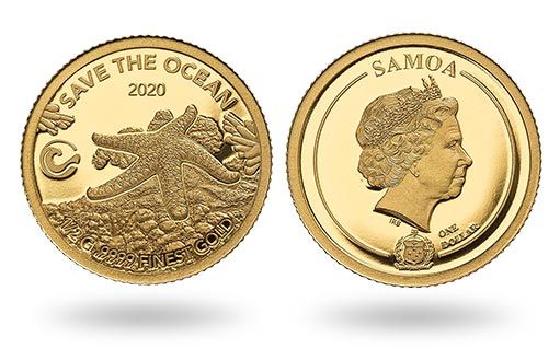 морской звезде посвящена золотая монета Самоа