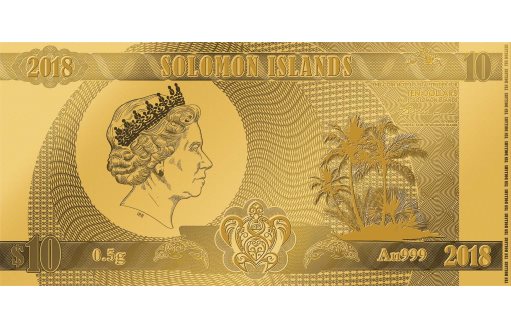 Золотой Зевс Громовержец от Соломоновых Островов (аверс монеты)