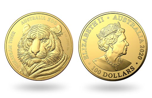 Суматранский тигр на австралийских золотых монетах