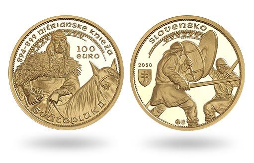 Святоплук II на золотых монетах Словакии