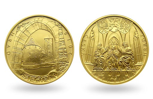 Швиховский замок на золотых монетах Чехии