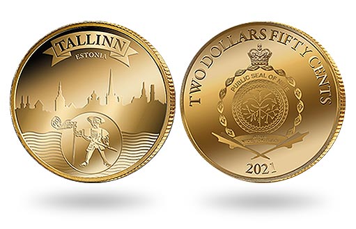 по заказу Ниуэ были отчеканены монеты из инвестиционного золота с изображением города Таллина