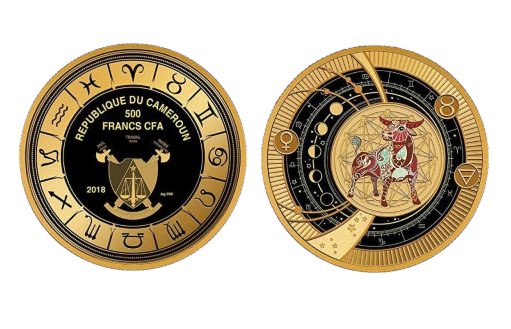 Зодиакальный Телец на новых монетах Камеруна