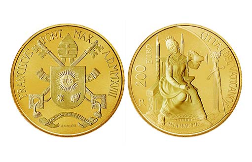 золотая монета Ватикана