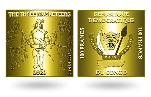 трем мушкетерам посвящена золотая монета Конго