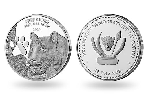 серебряный тигр на монетах Конго