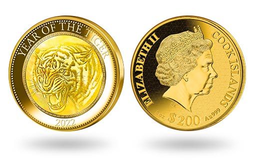 Острова Кука посвятили золотую монету году тигра
