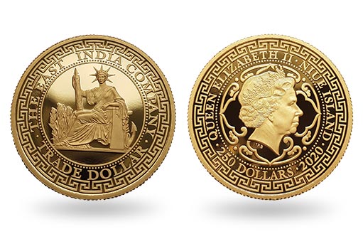 золотые монеты с торговым индокитайским долларом