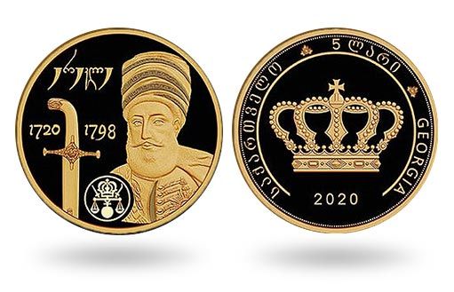 золотые монеты Грузии чевствуют Царя Ираклия II