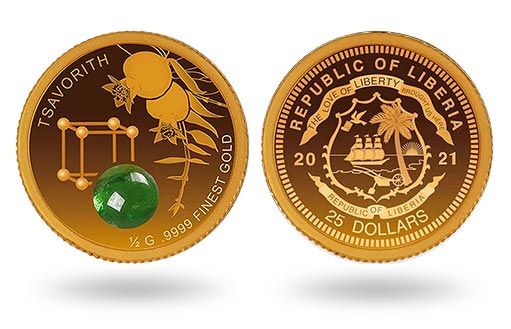 Республика Либерия впустила золотую монету Цаворит
