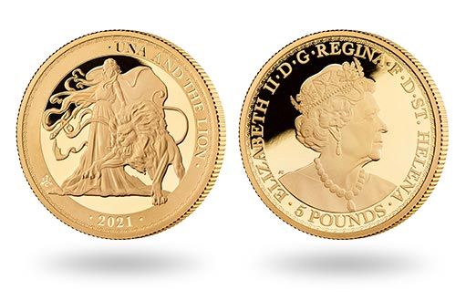 Уна и Лев изображены на коллекционных золотых монетах Великобритании