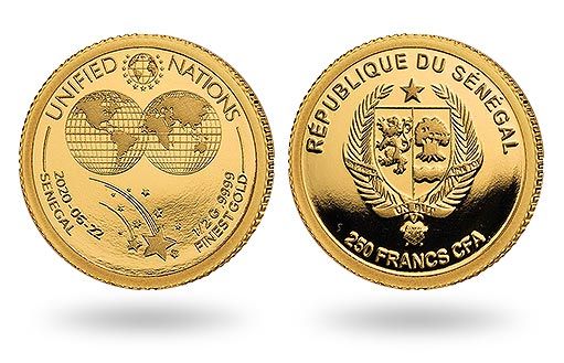 объединению наций посвящена золотая монета Сенегала