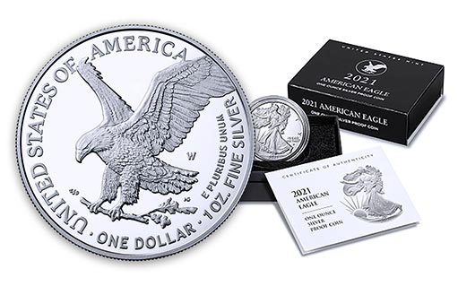 Серебряная монета Американский Орел второго типа Proof