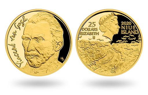 автопортрет Ван Гога украсил золотые монеты Ниуэ