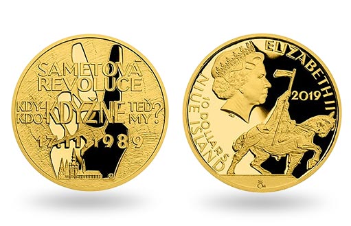 золотая монета Ниуэ посвящена Бархатной революции