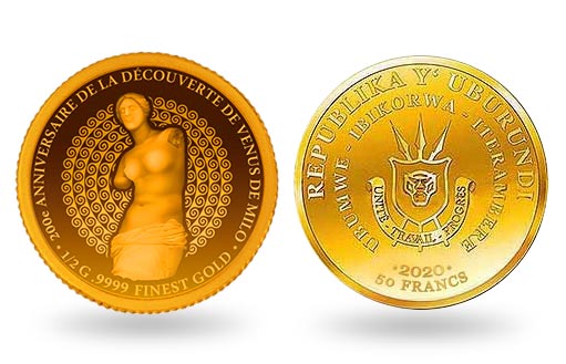 Венере Милосской посвящены золотые монеты Бурунди