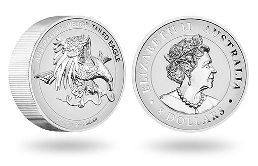 серебряная монета Австралии Клинохвостый орел