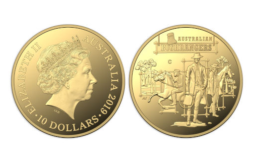 монеты с австралийскими бушрейнджерами из золота