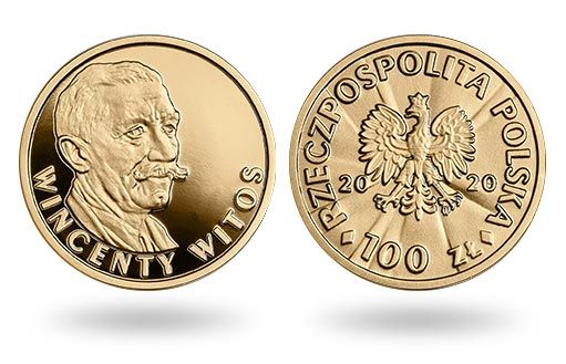 портрет Винценты Витоса на золотых монетах Польши