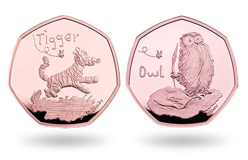 Тигра и Сова на золотых монетах Великобритании
