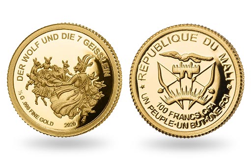 золотая монета Мали по сказке братьев Гримм