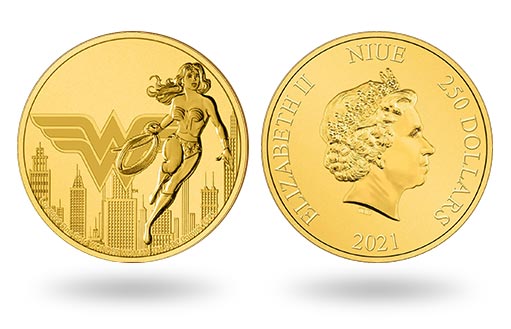 от имени Ниуэ выпущены золотые инвестиционные монеты Чудо-женщина