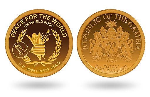 золотые монеты в честь всемирной продпрограммы